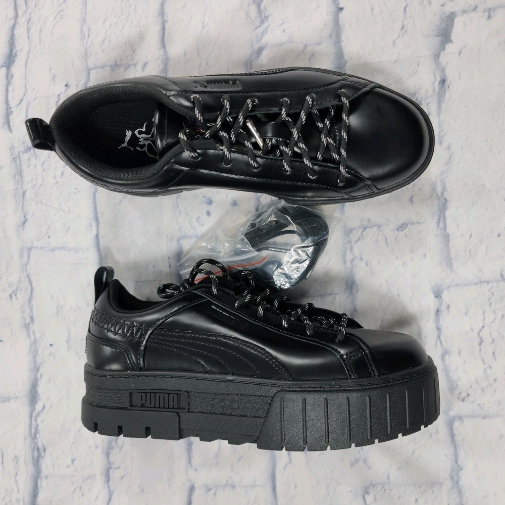 PUMA Lipa X Mayze Flutur WOMENS 8 Lace Up Platform Black Sneakers Casual Shoes